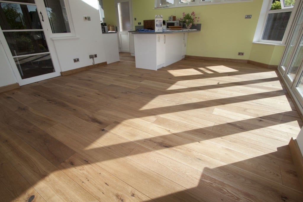 UK Wood Floors wooden floor in a green kitchen
