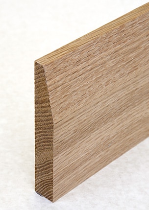 Wooden skirting with chamfered finish
