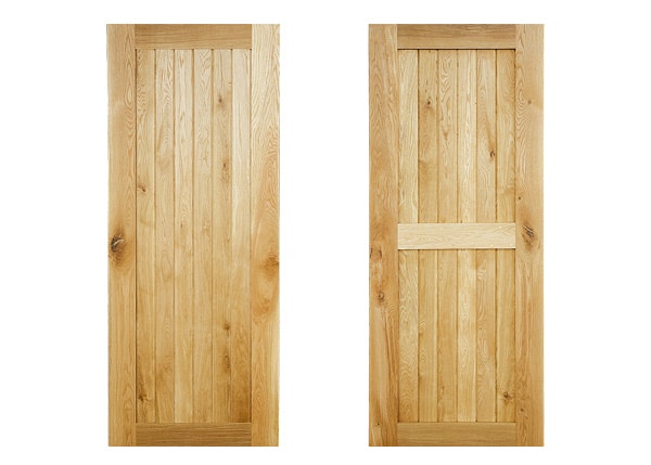 framed and ledged solid oak door