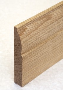 Wooden skirting with lamb's tongue finish